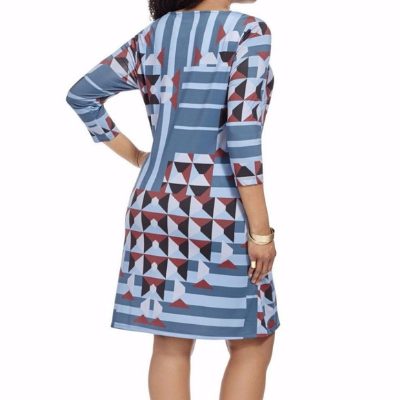 NWOT Jete multi color geometric design dress - Picture 4 of 4